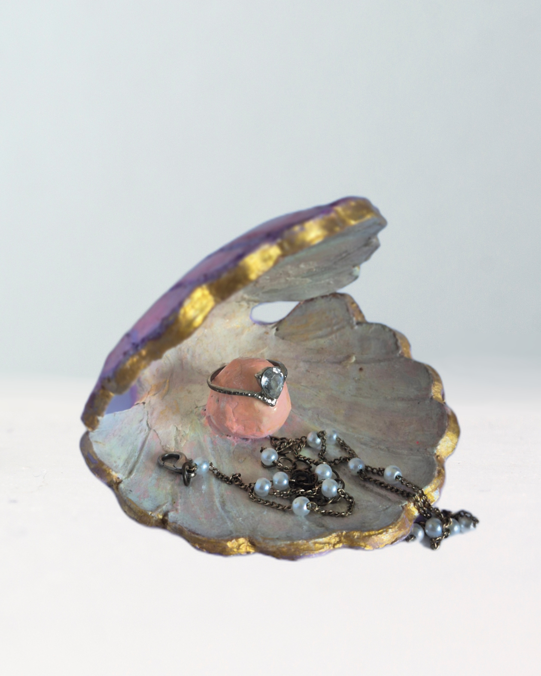 Clay Pearl Seashell Trinket Dish